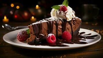 indulgent chocolate dessert gourmet celebration sweet pie photo
