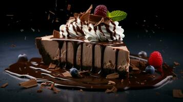 indulgent chocolate dessert gourmet celebration sweet pie photo