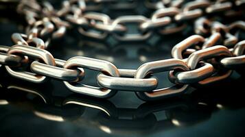 interlocked steel chains create a strong connection photo