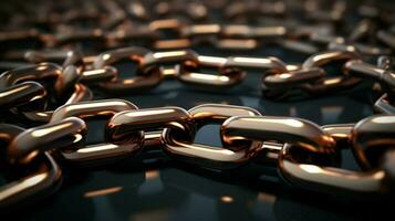 interlocked steel chains create a strong connection photo