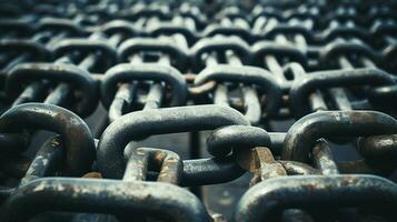 interlocked steel chain links a symbol of strength photo