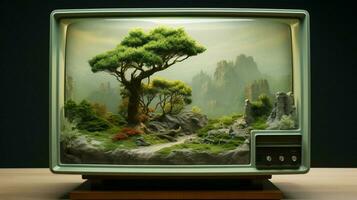 landscape nature scene in tv appliance photo