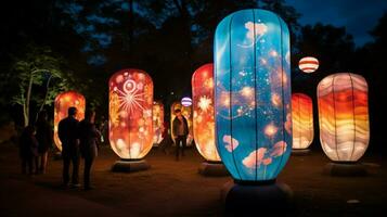 lanterns light up night at outdoor festival photo