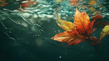 leaf and nature meet water creating abstract background photo