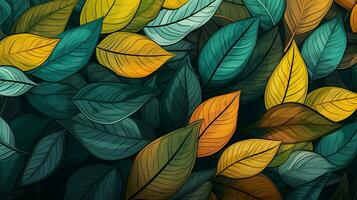 leaf patterned nature illustration abstract plant design photo