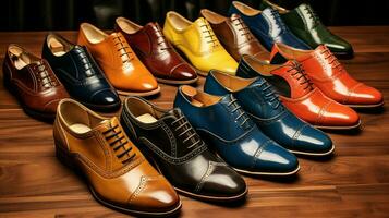 cuero zapato colección para hombres Moda opciones foto
