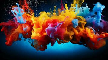 líquido fuego gotas salpicaduras vibrante colores submarino foto