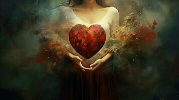 love holds the world with creative inspiration photo