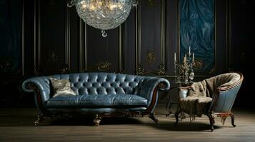 luxury antique sofa and armchair modern comfort photo