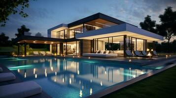 luxury home design with modern architecture outdoors photo