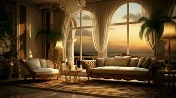 luxury interior decor with natural lighting ambiance photo