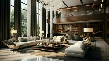 luxury modern living room with elegant decor photo