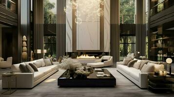 luxury modern living room with elegant decor photo