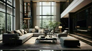 luxury modern living room with elegant decor photo