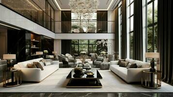 luxury modern living room with elegant decor photo