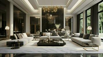 luxury modern living room with elegant design photo