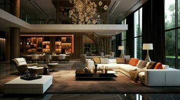luxury modern living room with elegant design photo