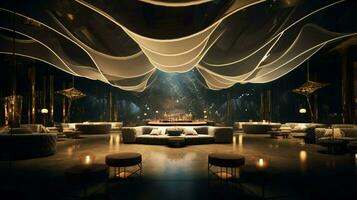 luxury nightclub features modern decor and lighting equip photo