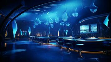 luxury nightclub illuminated by modern lighting equipment photo