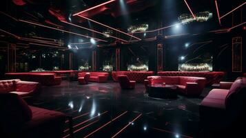 luxury nightclub features modern decor and lighting equip photo