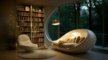 luxury reading nook in modern home interior photo