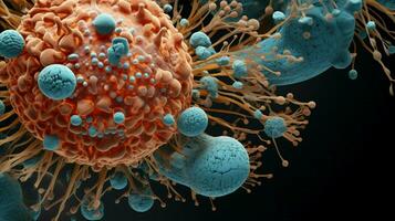 magnified cancer cells highlight genetic mutations photo