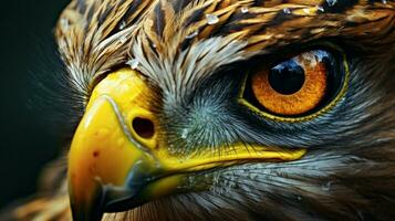 majestic bird of prey piercing yellow stare photo