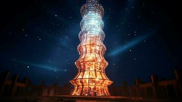 majestic minaret illuminates ancient indigenous culture photo