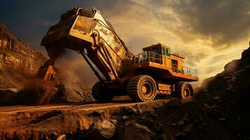 minería equipo excavación en el construcción industria foto