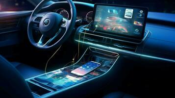 mobile device controls car with wireless technology photo