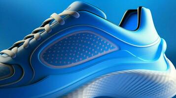 modern blue sports shoe design close up and fashionable photo