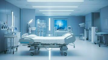 modern healthcare equipment illuminates an empty hospital photo