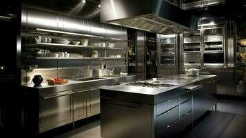 modern kitchen equipment in stainless steel design photo