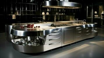 modern kitchen equipment in stainless steel design photo