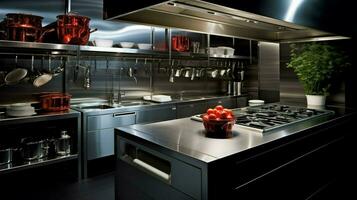 modern kitchen equipment in stainless steel design photo