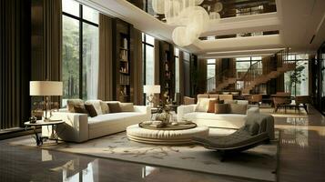 modern luxurious living room with elegant design photo