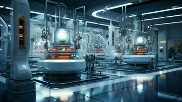 modern machinery in a futuristic laboratory setting photo