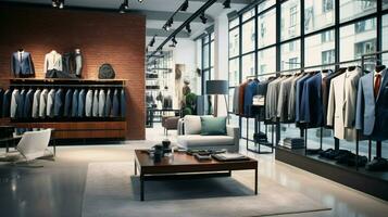 modern men fashion in retail boutique store photo