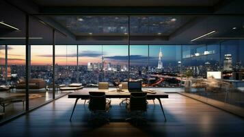 modern office building features luxury skyline view photo