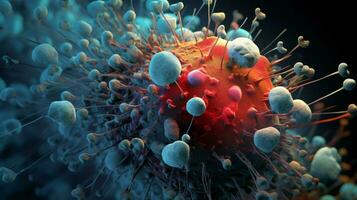 molecular structure of cancer cell under magnification photo