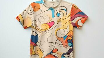 multi colored abstract pattern on fashionable t shirt photo
