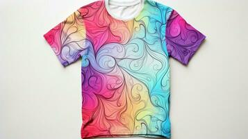 multi colored abstract pattern on fashionable t shirt photo