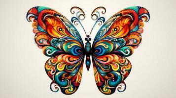 multi colored butterfly displaying intricate abstract photo