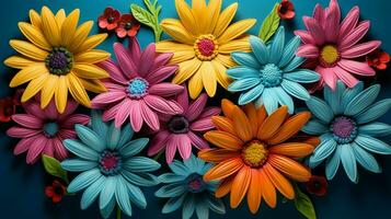 multi colored daisy brings springtime freshness photo