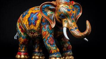 multi colored elephant statue symbolizes hinduism spiritual photo
