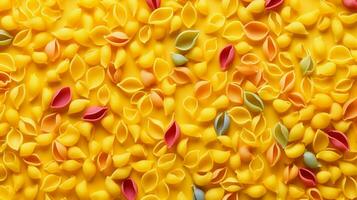 multi de colores pasta modelo en amarillo antecedentes foto
