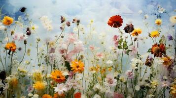 multi colored wildflowers softness and beauty in nature photo