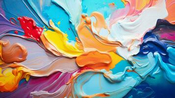 multicolored paint palette on abstract colorful background photo