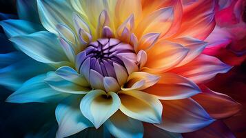 nature beauty in close up multi colored flower petals photo