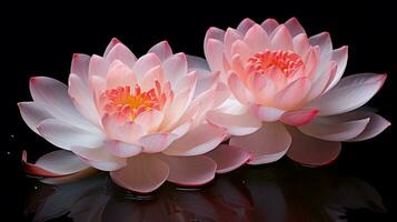nature elegance pink lotus blossom floats peacefully photo